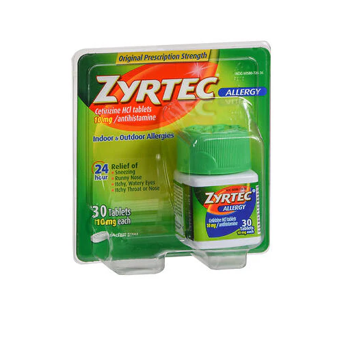 Tylenol, Zyrtec Allergy Tablets, 10 mg, Count of 1